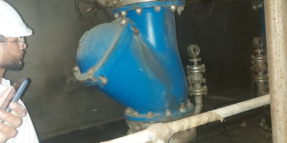 Blue valve assembly – close-up