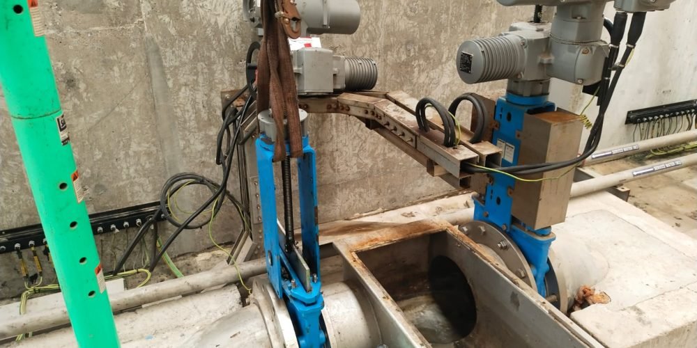 Automated Knife Gate Valve Assembly with Electric Actuator